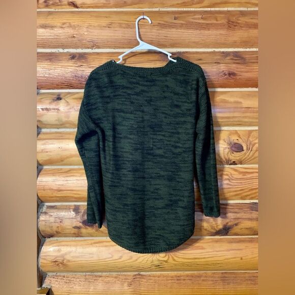 It’s Our Time Green and Black Marled Crewneck Sweater Size Medium - Picture 6 of 10